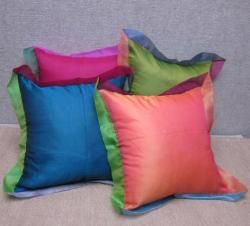 Silk Organza Square Pillows Set of Two (India) Throw Pillows