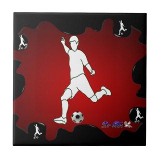 SOCCER RED BACKGROUND PRODUCTS CERAMIC TILE