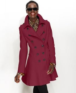 Via Spiga Petite Coat, Double Breasted Wool Blend Military   Coats   Women