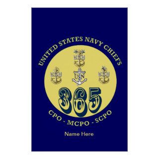 US Navy Chief’s Collar Device 365 Shield Posters