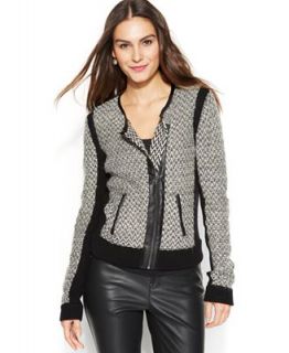 Vince Camuto Long Sleeve Marled Colorblock Zip Cardigan   Sweaters   Women