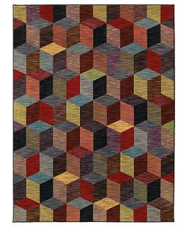 Shaw Living Area Rug, American Abstracts Collection 34440 Domingo Multi 79 x 103   Rugs