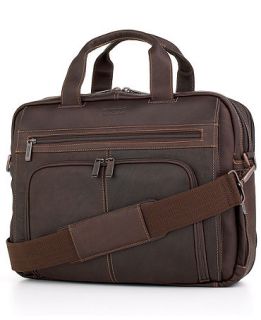 Kenneth Cole Reaction Colombian Leather Expandable Double Gusset Laptop Brief   Business & Laptop Bags   luggage