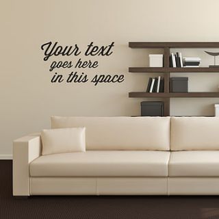 personalised quote typographical wall sticker by oakdene designs