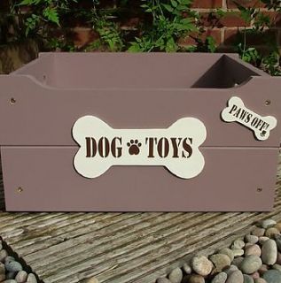 personalised dog toy box by crafty pup