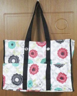 Thirty one Organic Poppy Super Organizing Tote Huge Zipper Top Pockets Craft  Cosmetic Tote Bags  Beauty