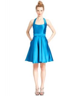 JS Boutique Dress, Sleeveless Pleat Faux Wrap A Line   Dresses   Women