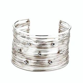 silver crystal cuff bracelet by cherry & joy