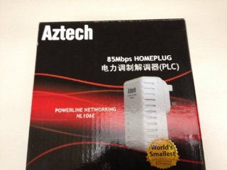 AzTech Powerline Ethernet Adapters (One Pair), TVpad Recommened, AzTech 85Mbps HomePlug, Powerline Networking HL 106E, Plug and Play Computers & Accessories