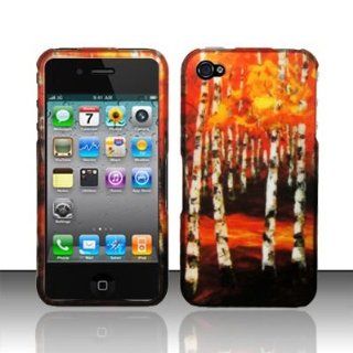 Apple Iphone 4, 4s Phone Protector Hard Cover Forest Painting Design (AT&T, Verizon, Sprint) Cell Phones & Accessories