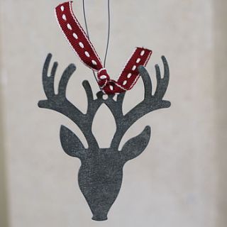 slate grey stag christmas tree decoration by the wedding of my dreams