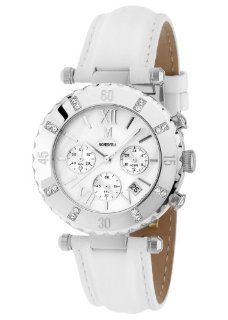 Momentus White Leather Band Chronograph Women's Casual Wrist Watch TC105S 09BD Momentus Watches