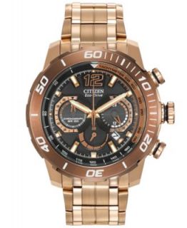 Citizen Mens Eco Drive Perpetual Chrono A T Rose Gold Tone Stainless Steel Bracelet Watch 42mm AT4106 52X   Watches   Jewelry & Watches
