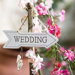 'wedding' cream wooden sign by anusha