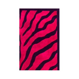 American Home Rug Co. African Safari Pink/Black Zebra Print Rug
