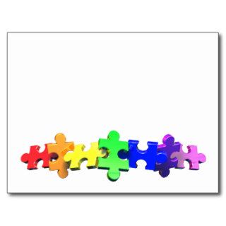 Autism Puzzle Strip Postcard