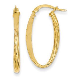 14k Oval Hoop Earrings   JewelryWeb Jewelry