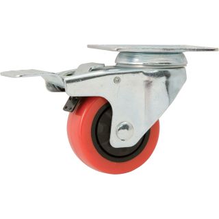 Titan Swivel Polyurethane Caster with Brake — 3 In., 175-Lb. Capacity, Model# 4120555T