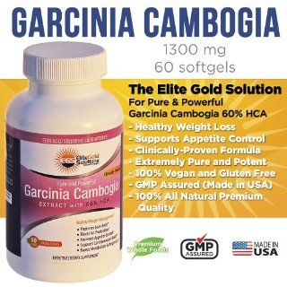 #1 Proven Pure Garcinia Cambogia Extract on  Featured By Expert Tv Doctor to Stop Appetite and Burn Fat ★Lose Weight or Your Money Back Guaranteed★ 100% Natural Clinically Proven 60% Hca Hydroxycitric Acid 500mg Capsules Fully Guaranteed H
