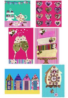 a selection of colourful greeting cards by sarra kate