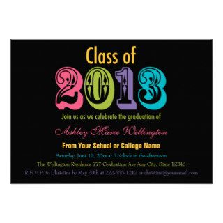 Neon Class of 2013 Graduation Party Invitations