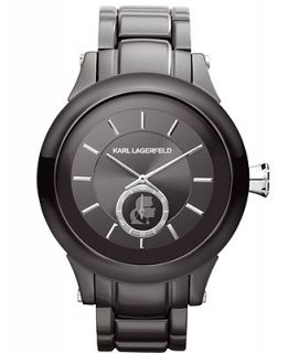 Karl Lagerfeld Unisex Gunmetal Ion Plated Stainless Steel Bracelet Watch 45mm KL1207   Watches   Jewelry & Watches