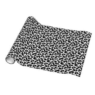 Black and White Leopard Print Skin Fur Gift Wrap Paper