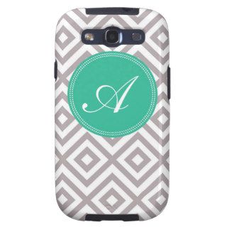 Preppy Monogram Pattern Gray and Blue iPhone Case Galaxy S3 Case