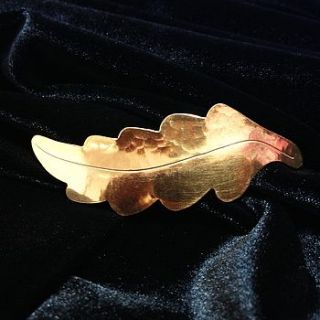 vintage copper leaf brooch by iamia