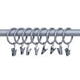 Lavish Home Set of 8 1 1/4" Silver Curtain Rod Ring Clips