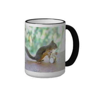 Squirrel Playing Drums Coffee Mug