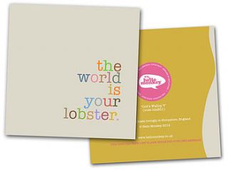 'the world is your lobster' card by hello monkey