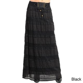 Stanzino Women's Lace up Banded Waist Maxi Skirt Stanzino Long Skirts