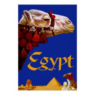 Vintage Egypt Travel Advertisement ~ Camel Print