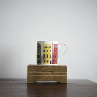 london row houses bone china mug by natalie singh