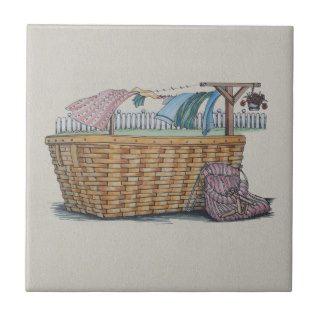 Laundry On Clothesline Tile