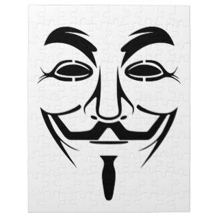 Guy Fawkes Face Stencil Jigsaw Puzzles