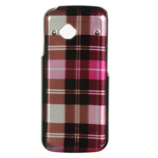 LG VM 101 / LG102 Protector Case Snap On Hard Phone Cover   Hot Pink Plaid Cell Phones & Accessories