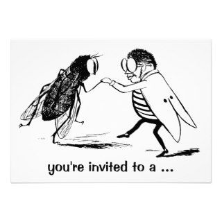 Vintage Bugs Fly Insects Dancing Birthday Party Custom Invites