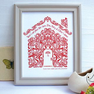 personalised new home framed print by birdyhome