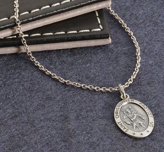 personalised men's st christopher pendant by hurleyburley man