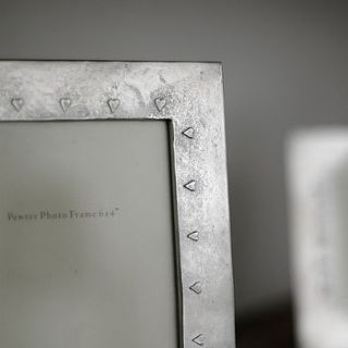 hearts cast pewter photo frame by lancaster & gibbings