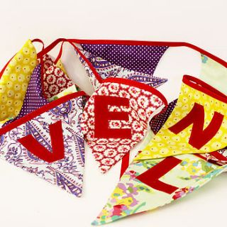 handmade personalised large fabric bunting by 2 green monkeys