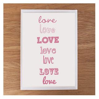 typography love card by nicole stollery design
