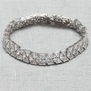art deco vintage style crystal bracelet by queens & bowl