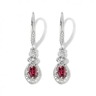 Victoria Wieck .8ct Oval Pink Tourmaline and White Zircon 14K Drop Earrings