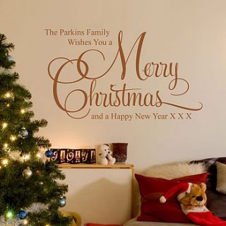 personalised christmas family wall stickers by parkins interiors