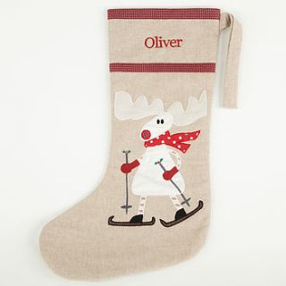 bespoke reindeer stocking for selina shaw by cambric and cream ltd