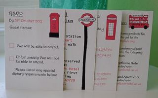 london wedding information cards by lottie lane
