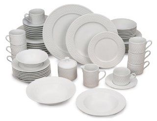 Sakura Wicker 53 Piece Dinnerware Set, Service for 8 Kitchen & Dining